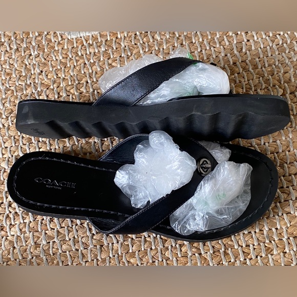 Coach Shoes - Coach Black Sandals.
